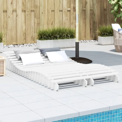 Afbeelding van Ligbedden 2 st 205x60x31,5 cm massief grenenhout wit