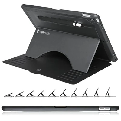 Afbeelding van Zugu case iPad Pro 12.9 Gen 1 &amp; 2 oersterke luxe flip over volledige 360˚ bescherming met multifunctionele standaard functie geschikt voor Apple Pencil Zwart