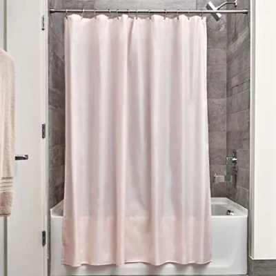 Afbeelding van iDesign Douchegordijn van stof, wasbaar badgordijn gemaakt polyester in de afmetingen 183,0 cm x cm, waterdicht, roze