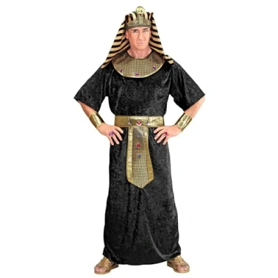 Afbeelding van Widmann Egypte Kostuum Belangrijke Egyptische Farao Toeta Man Zwart, Goud Large Carnavalskleding Verkleedkleding