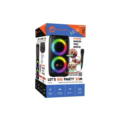 Afbeelding van N GEAR LGP 23M Draadloze Bluetooth Party Speaker Karaoke Set 1 Microfoon Discoverlichting