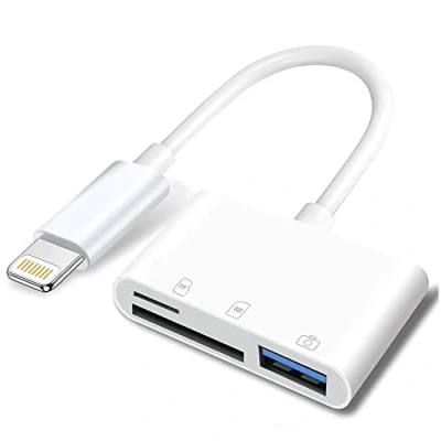 Afbeelding van Apple Lightning naar SD kaart en TF USB adapter voor iPhone/iPad, 3 in 1 kaartlezer, stick, toetsenbord, muis, hubs, MIDI, Micro geheugenkaart, plug &amp; play