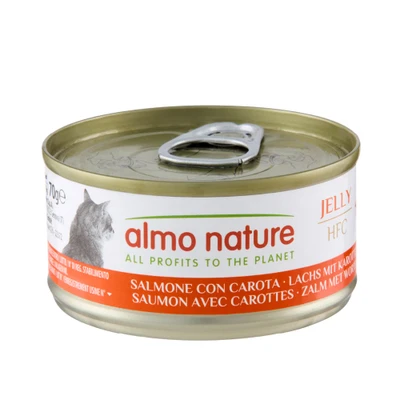Afbeelding van 24x70g Almo Nature Zalm met wortelen in gelei Kattenvoer