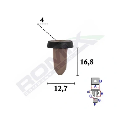 Afbeelding van ROMIX C70601 Clip, sier /beschermingslijst AUDI: A6 C6 Allroad, A4 B6 Saloon, B8 Avant, SEAT: Exeo Saloon