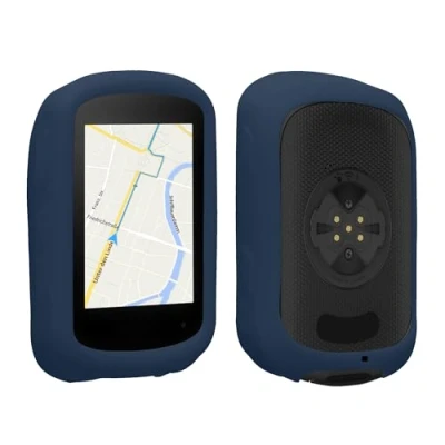 Afbeelding van kwmobile GPS fietshoes compatibel met Garmin Edge 840 / 540 bumperbescherming navigatiebehuizing donkerblauw siliconen hoesje