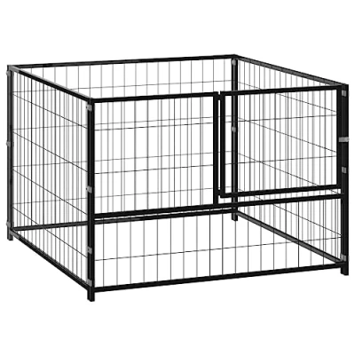 Afbeelding van vidaXL Hondenkennel 100x100x70 cm staal zwart