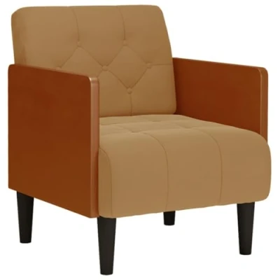 Afbeelding van Fauteuil met armleuningen 55 cm fluweel bruin