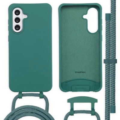 Afbeelding van imoshion Hoesje Geschikt voor Samsung Galaxy A36 / A56 Color Backcover met afneembaar koord Donkergroen