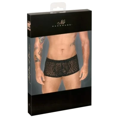Afbeelding van Noir Handmade Leopard flock short Korte broek L Zwart