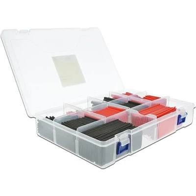 Afbeelding van Krimpkous assortiment in handige bewaardoos 520 stuks / zwart/rood
