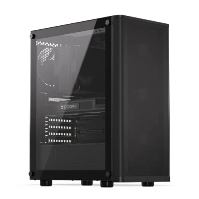 Afbeelding van endorfy Ventum 200 Air Midi tower PC behuizing Zwart 4 voorgeïnstalleerde ventilators, Zijvenster, Stoffilter