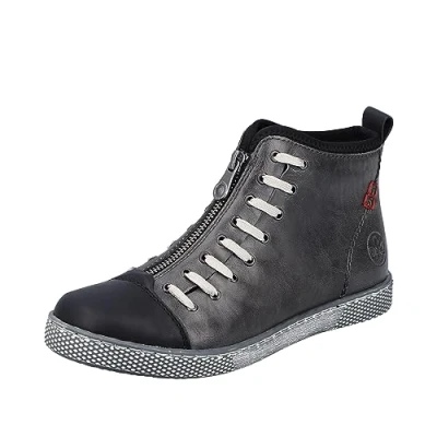 Afbeelding van Rieker Veterboots, Dames, Maat: 39, Grau Kunststof