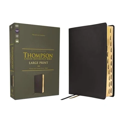 Afbeelding van ESV, Thompson Chain Reference Bible, Large Print, Leathersoft, Black, Red Letter, Thumb Indexed