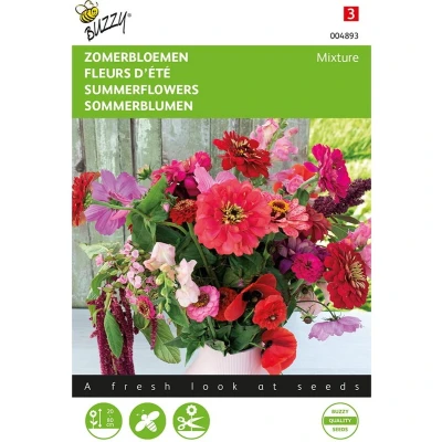 Afbeelding van Zomerbloemen Rose Rode Tinten Buzzy
