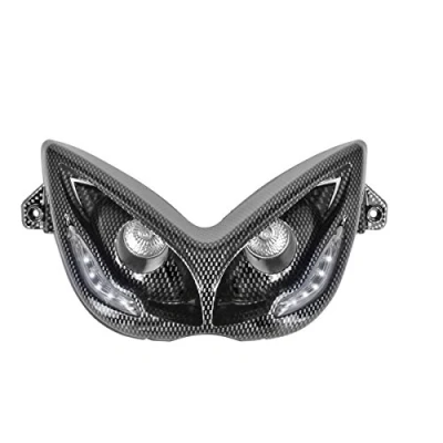 Afbeelding van DMP Koplamp Unit Led Carbon (Oranje Led) Audi Look Yamaha Aerox 50 / Mbk Nitro V.a 1997 T/m 2012