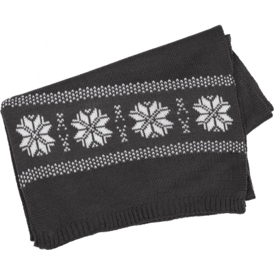 Afbeelding van K up Gebreide kerstsjaal met sterrenpatroon KP541 Steel Grey