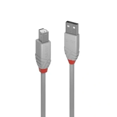 Afbeelding van LINDY USB kabel 2.0 A stekker, B stekker 1.00 m Grijs 36682
