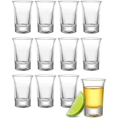 Afbeelding van 12 borrelglazen van 4 cl vaatwasmachinebestendig stabiel dankzij dikke bodem ideaal voor feestjes