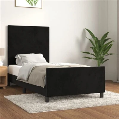 Afbeelding van vidaXL Bedframe met hoofdeinde fluweel zwart 80x200 cm