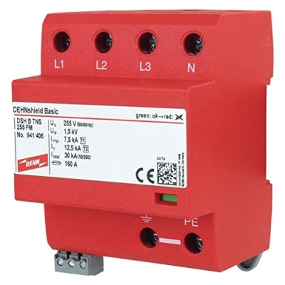 Afbeelding van DEHN 941406 DEHNshield DSH B TNS 255 FM TN S Combi afleider Overspanningsbeveiliging voor: Verdeelkast 50 kA 1 stuk(s)