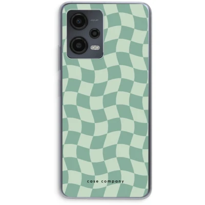 Afbeelding van Case Company® hoesje geschikt voor Xiaomi Redmi Note 12 Grid Groen Soft Cover Telefoonhoesje Bescherming aan alle Kanten en Schermrand