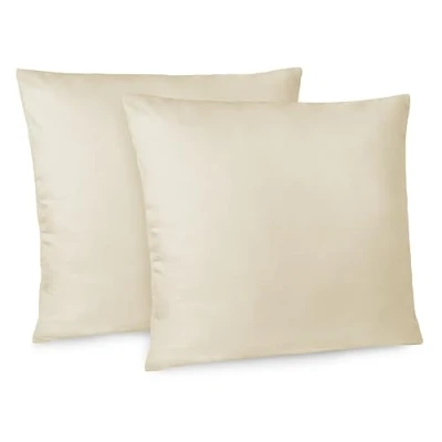 Afbeelding van Dreamzie kussensloop, 60 x cm, set van 2 kussenslopen microvezel met ritssluiting, Oeko Tex gecertificeerd, beige