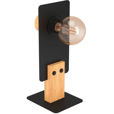 Afbeelding van EGLO Bramerton Tafellamp E27 Staal;Hout Zwart;Bruin