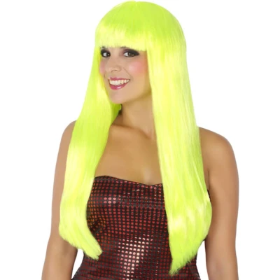 Afbeelding van Langharige Pruik 113750 (60 cm) Kleur Geel