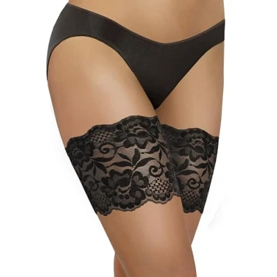 Afbeelding van sesto senso Sexy elastische kanten dij banden anti frictie met 4 siliconen banden, zwart.