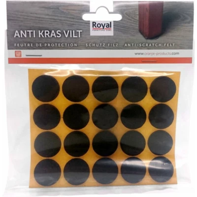 Afbeelding van Royal furniture care ora vilt zelfklevend 28 mm, 20 viltjes, bruin