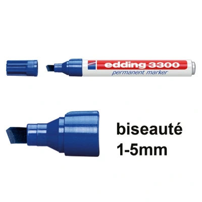 Image de edding 3300 Marqueur permanent, pointe biseautée, bleu