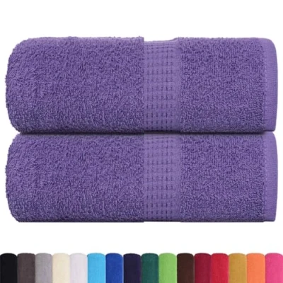 Afbeelding van vidaXL Gastendoekjes 2 st 30x50 cm 360 g/m² 100% katoen paars
