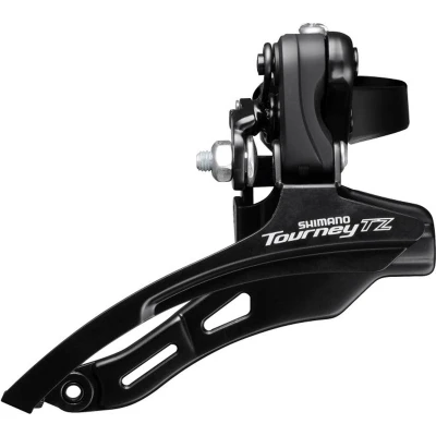 Afbeelding van Shimano Voorderailleur 6/7 speed Tourney TZ FD TZ500 down swing/top pull hoge klem ø28,6 mm 42T