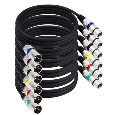 Afbeelding van XLR kabel, 1,5 m, Dmx, 3 polig, mannelijk, Dmx controller, Plug Audio aansluiting, kabel voor microfoon, of