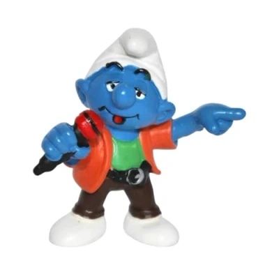Afbeelding van Schleich speelfiguur smurf met microfoon / Zanger De Smurfen 20451 6 cm