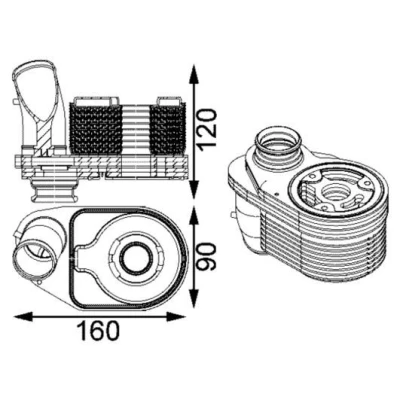 Afbeelding van MAHLE ORIGINAL CLC 203 000S Oliekoeler Met pakkingen FIAT: Ducato III Van