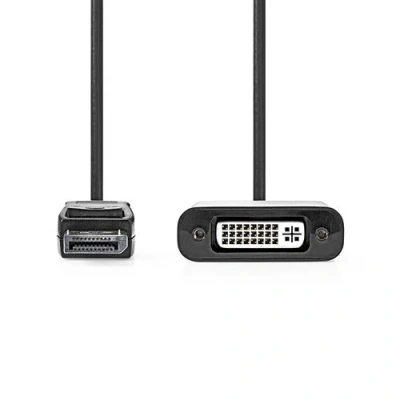 Image de Nedis Adaptateur vidéo DisplayPort (M) pour DVI D (F) 1.2 20 cm rond, support 1080p noir