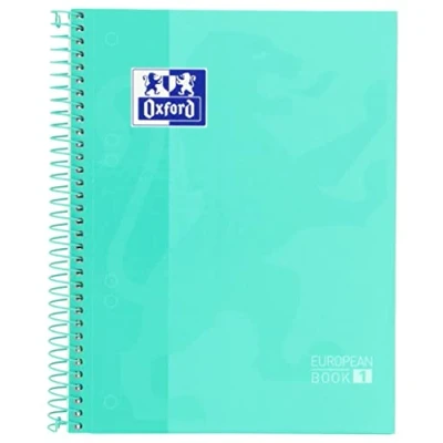 Afbeelding van Oxford, Europeanbook1 Notitieboek, geruit, A5, 5 x 5, extra harde kaft, 80 vellen, ijsmint