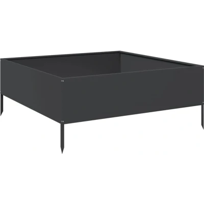 Afbeelding van vidaXL Plantenbak verhoogd 100x100x25 cm staal zwart