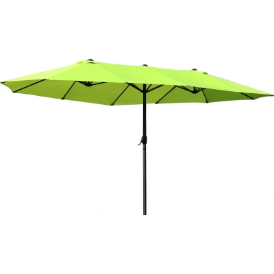 Afbeelding van Outsunny Parasol met zwengel tuinparasol dubbele marktparasol 84D 031V01