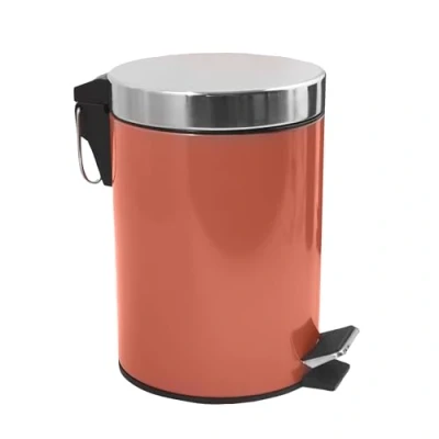 Afbeelding van MSV Prullenbak/pedaalemmer metaal terracotta 3 liter 17 x 25 cm Badkamer/toilet