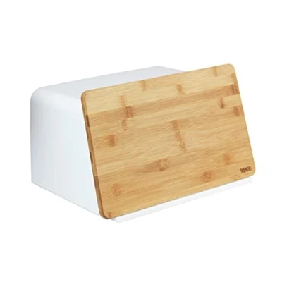Afbeelding van Wenko Kubo Broodtrommel met bamboedeksel, wit