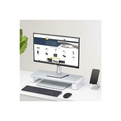 Afbeelding van StarTech.com Ergonomische Monitorstandaard, Tot 15kg, Vaste Hoogte 9cm, Desktop Computer Monitor/Laptop Verhoger, Stalen Platform, Snelle Montage, Optimale Bureauruimte