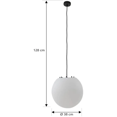Afbeelding van Lindby Hanglampen buiten 1licht Plastic, metaal H: 33.5 cm E27 wit, zwart