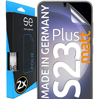 Afbeelding van S.E Anti reflecterende matte beschermfolie voor Samsung Galaxy S23 Plus, 2 stuks displaybeschermfolie, positioneringshulp, displaybeschermfolie gemaakt in