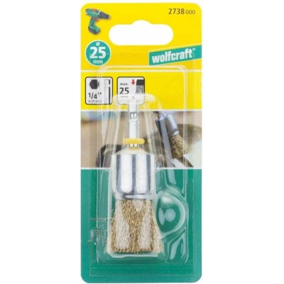 Afbeelding van Wolfcraft Messing staalborstelborstel Zeshoekig Ø 25 mm