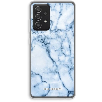 Afbeelding van Case Company® hoesje geschikt voor Samsung Galaxy A52s 5G Blauw marmer Soft Cover Telefoonhoesje Bescherming aan alle Kanten en Schermrand