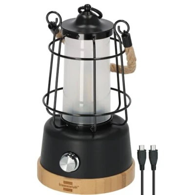 Afbeelding van Brennenstuhl Oplaadbare campinglamp CAL 1 AC met henneptouw en bamboevoet (350lm, IP44, brandtijd tot 75h, dimbaar, power bank, instelbare lichtkleur)