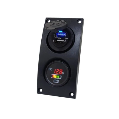 Afbeelding van dubbel USB &amp; Volt/accu indicator