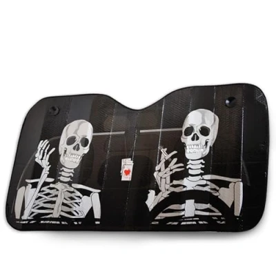 Afbeelding van OK Cars AZ SAA 045 Auto zonwering voorruit, zonnescherm voor de voorruitafdekking met motief &quot;Skelet&quot;, afmetingen: 130x70cm